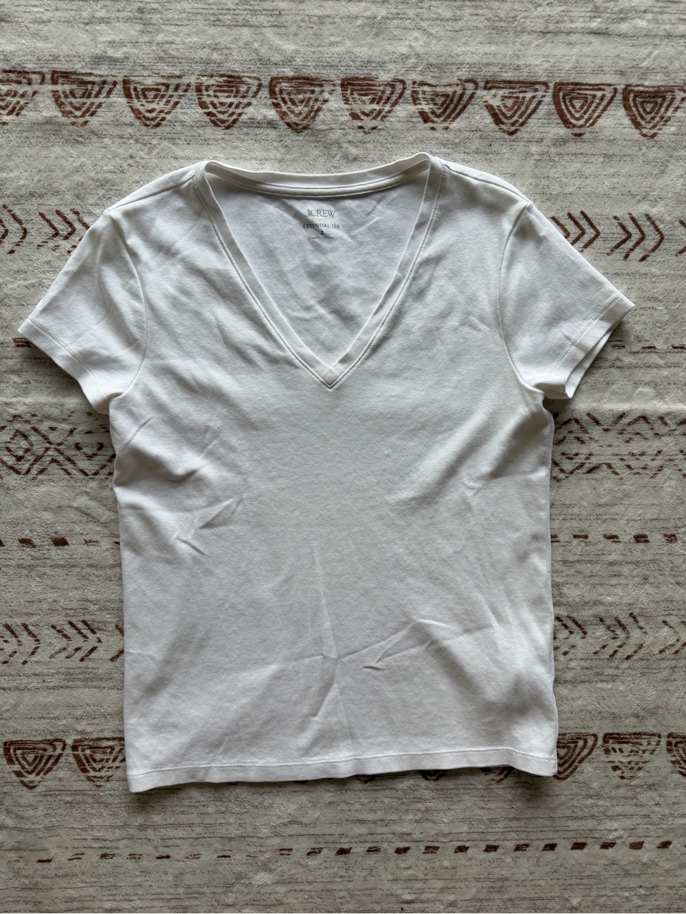 J. Crew White V-Neck Short Sleeve Tee